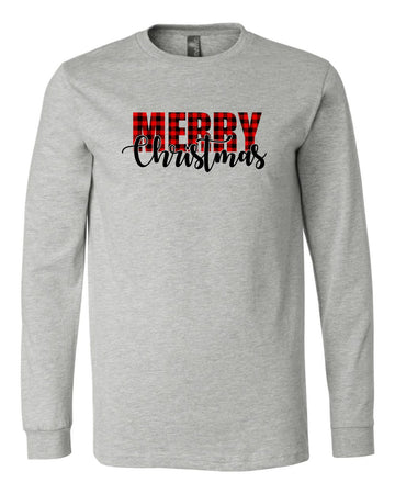 Buffalo Plaid Merry Christmas Premium Long Sleeve Tee