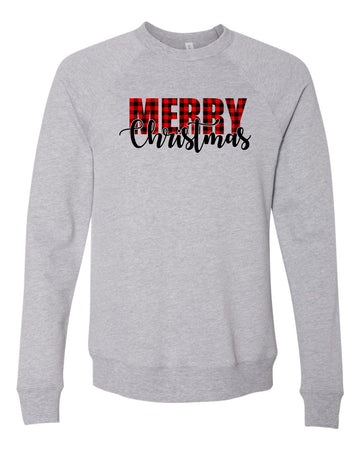 Buffalo Plaid Merry Christmas Premium Crewneck