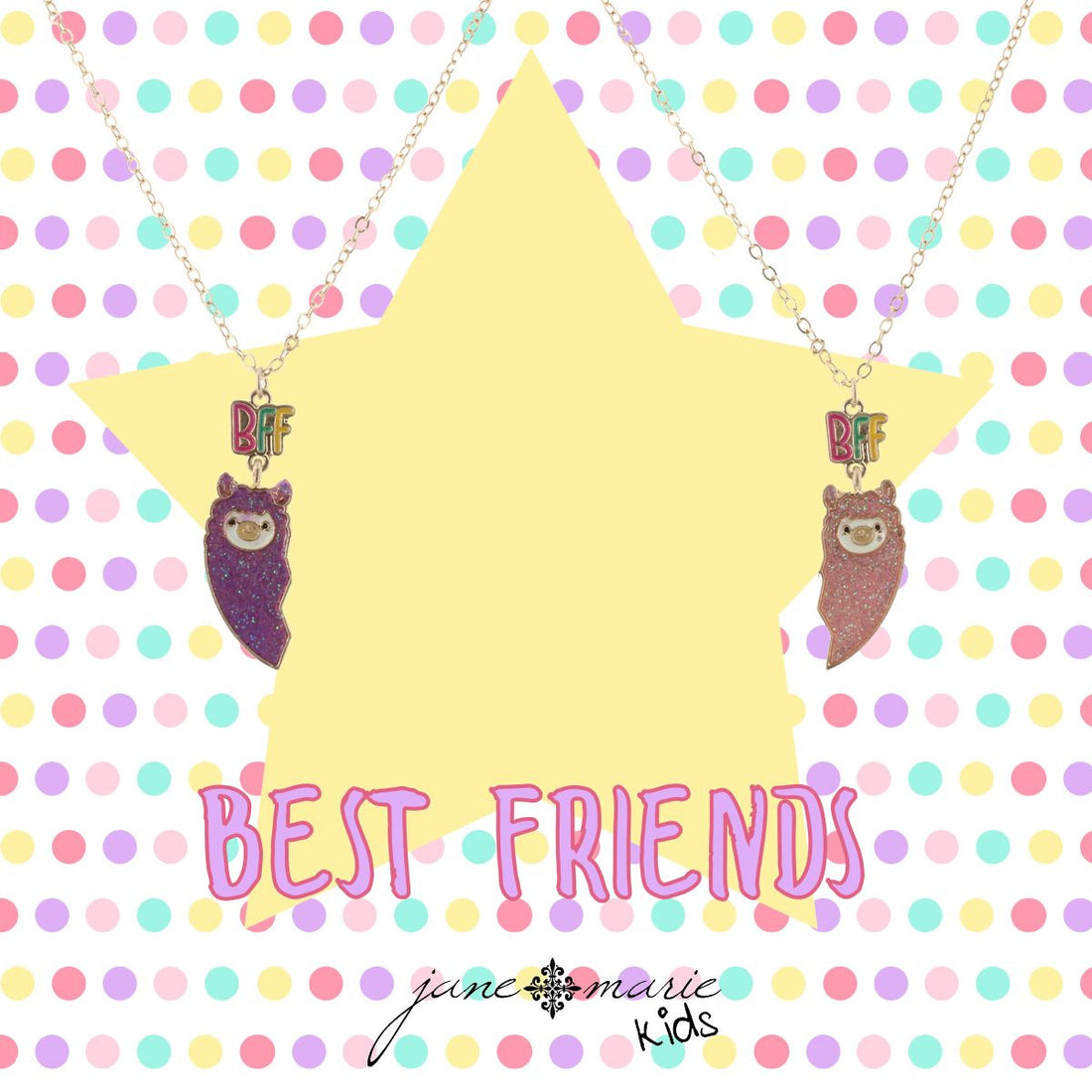 BFF Llama Halves Charm Necklaces - set of 2