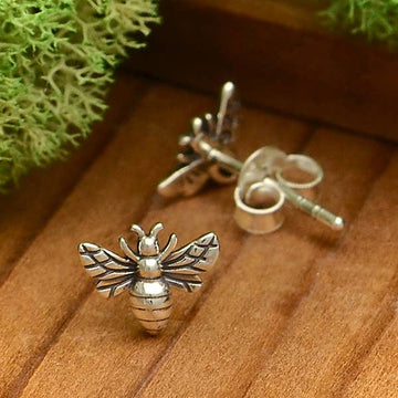 Tiny Bee Post Earrings 6x8mm