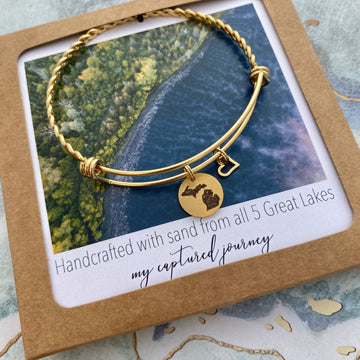 Michigan Sand Cutout Expandable Bracelet