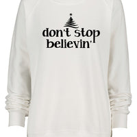 Don't Stop Believin' Ladies Pullover Crew