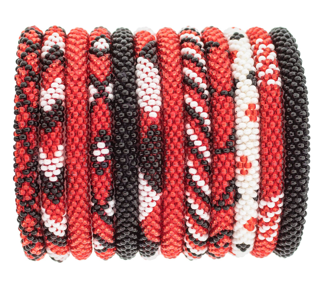 Red, Black & White Roll-On® Bracelet