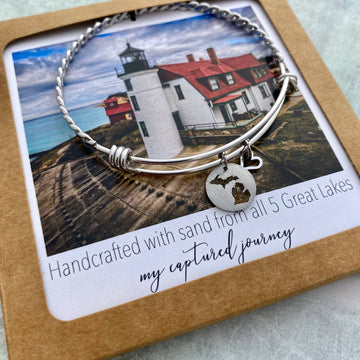 Michigan Sand Cutout Expandable Bracelet