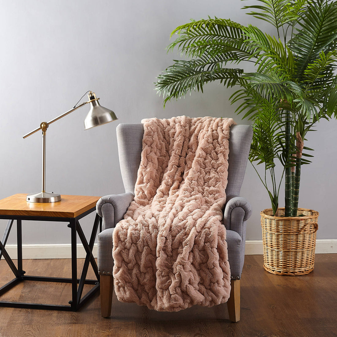 Blush Sculpted Throw Blanket by Ayesha Curry