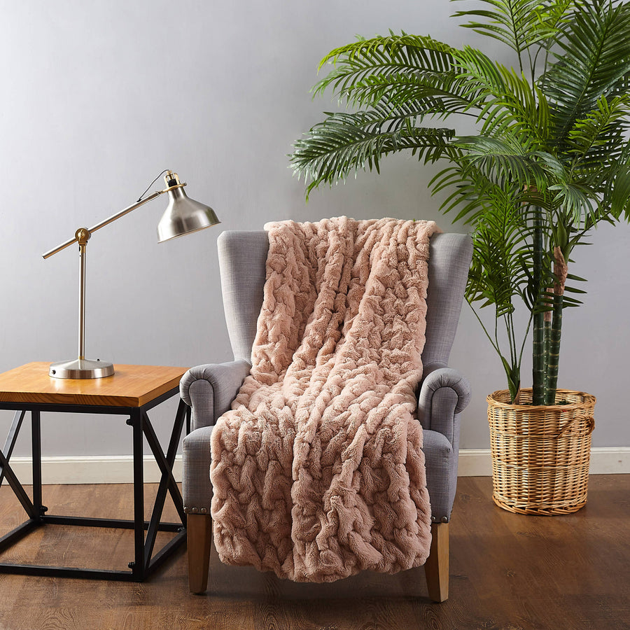 Blush Sculpted Throw Blanket by Ayesha Curry