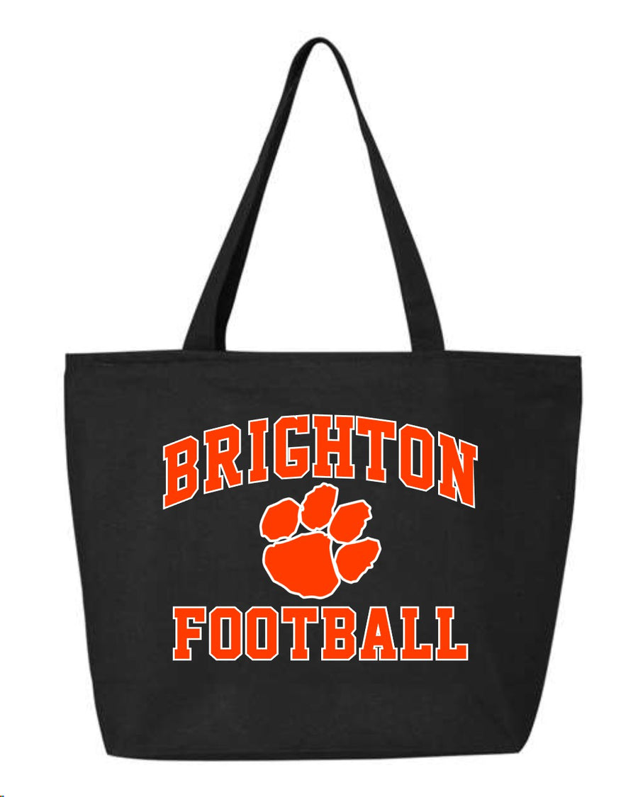 Brighton Football Jumbo Zippered Tote Bag