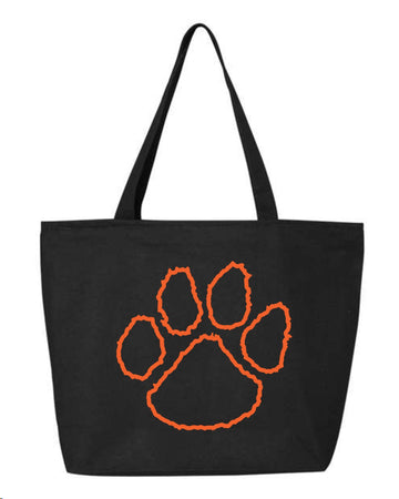Paw Print Jumbo Zippered Tote Bag