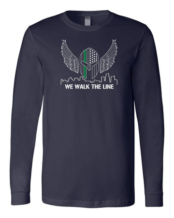 We Walk The Line Long Sleeve Tee - Navy