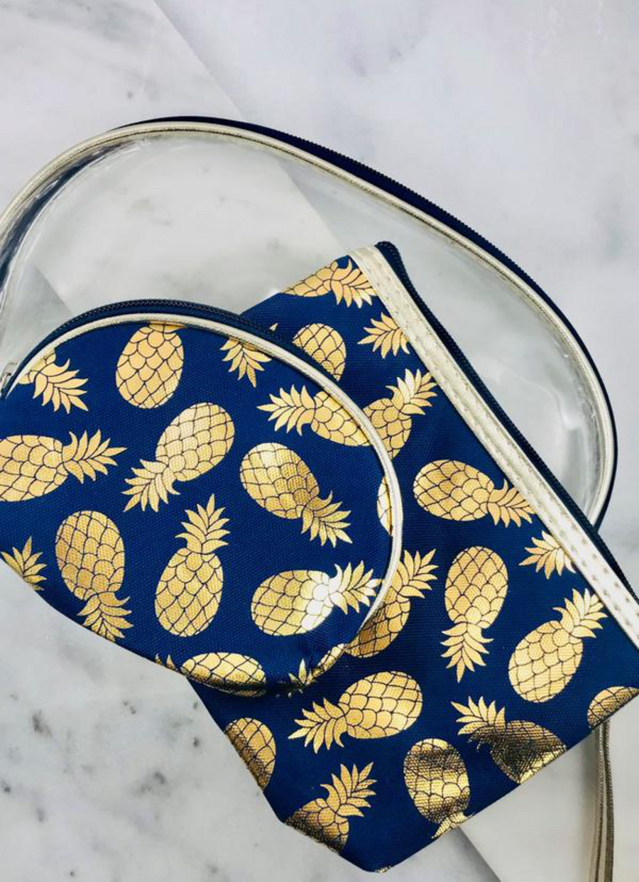 Pineapple Cosmetic Pouch - set of 3