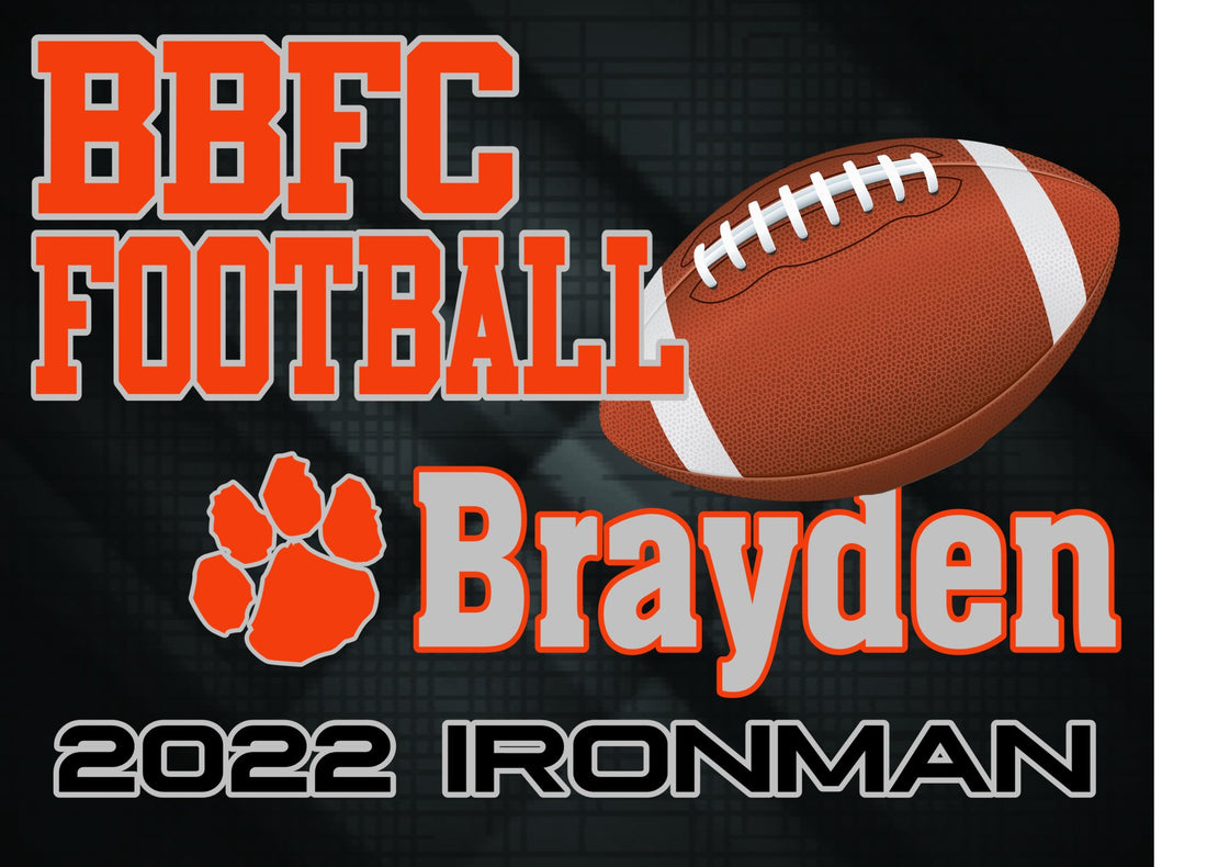 BBFC Personalized Football Lawn Sign - IRONMAN
