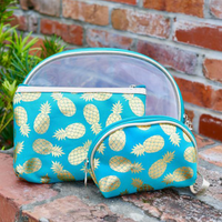 Pineapple Cosmetic Pouch - set of 3