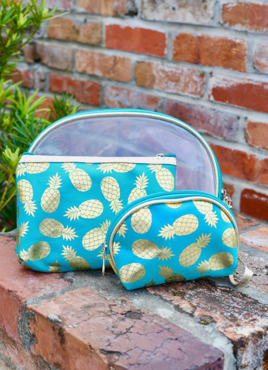 Pineapple Cosmetic Pouch - set of 3