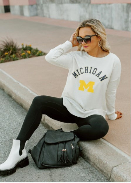 Michigan Wolverines Vintage Side Split Pullover