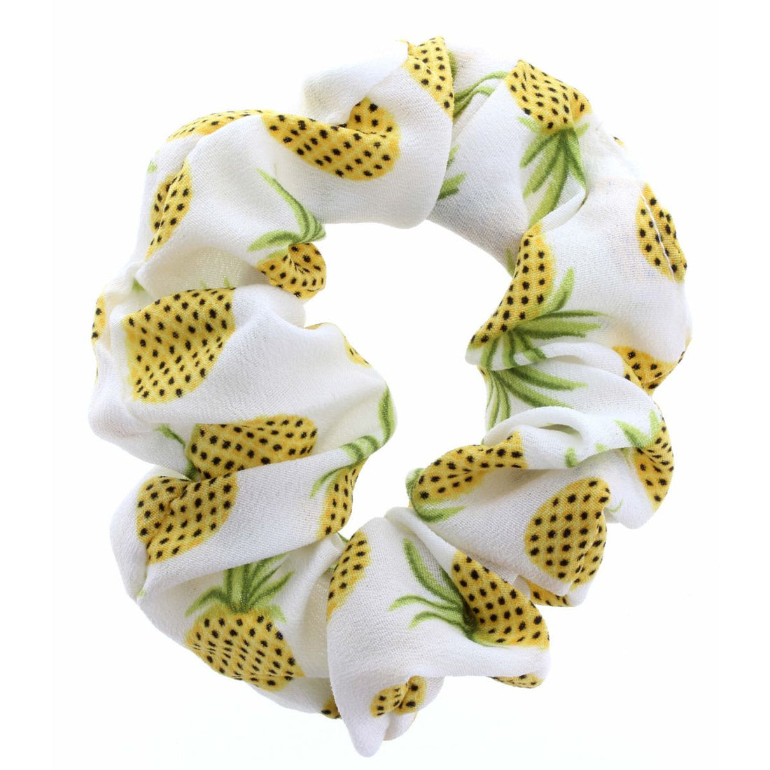Scrunchie - white with pineapples